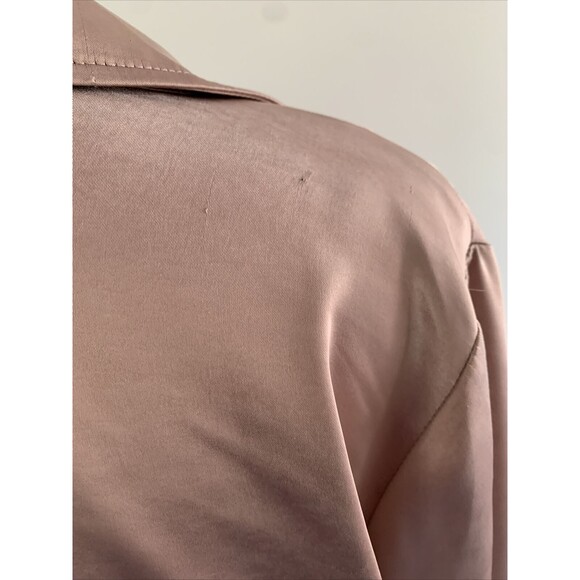 Porter Collective Metallic Pink Blazer Jacket Womens L Pockets Open Front - Picture 5 of 9